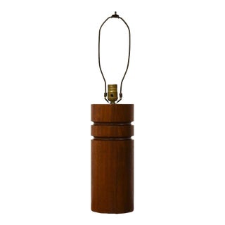 Walnut Mid Century Table Lamp For Sale
