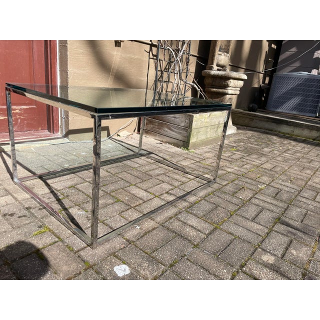 1970s Modern Metal and Glass Coffee Table For Sale In Atlanta - Image 6 of 9