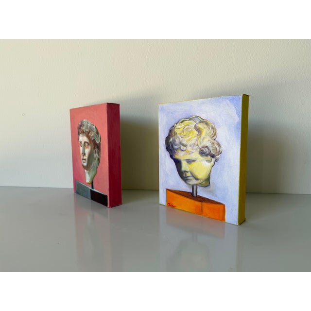Contemporary Cris Cooper “David” Contemporary Portrait Oil on Canvas Paintings – A Pair For Sale - Image 3 of 12