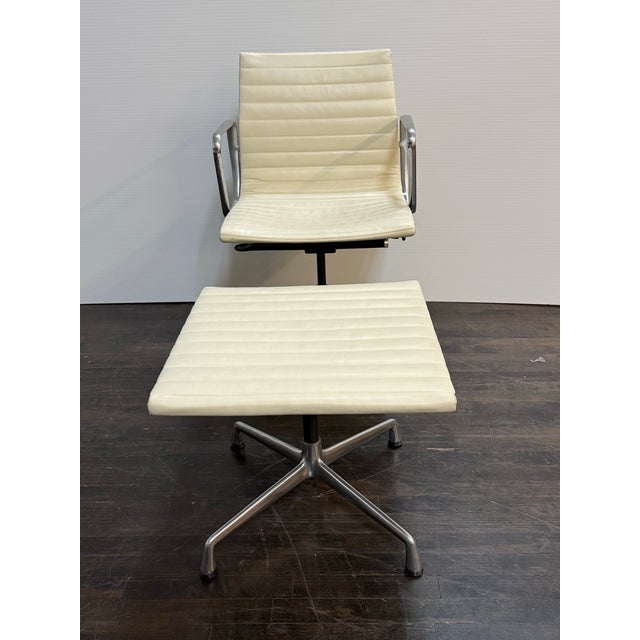 Design Plus Gallery presents the Eames Aluminum Group Management Chair + Ottoman Set by Charles + Ray Eames for Herman...