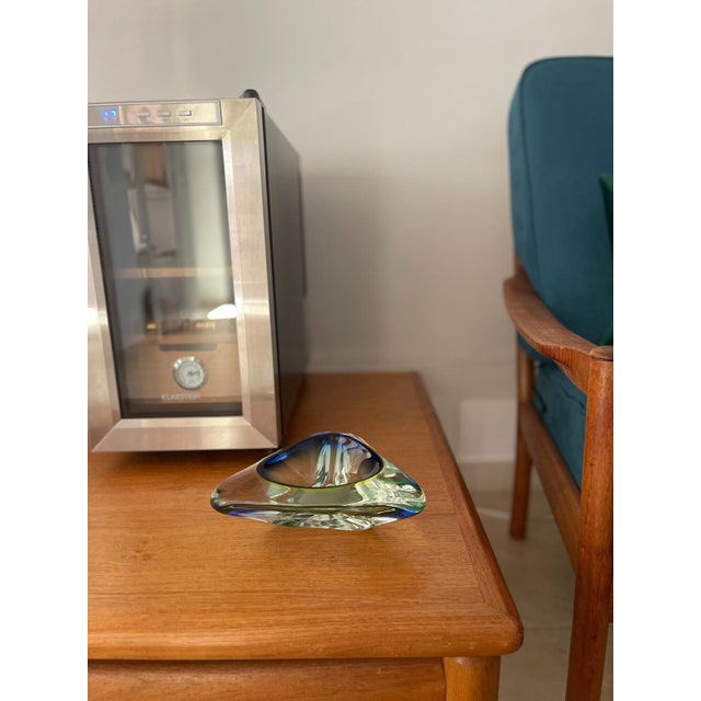 Glass 1950s Italian Murano Sommerso Glass Decorative Bowl For Sale - Image 7 of 9