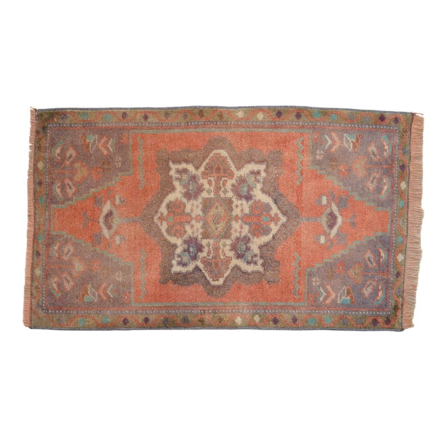 Textile Hand Knotted Small Turkish Yastik Rug Mat - 1'9" X 2'11" For Sale - Image 7 of 8