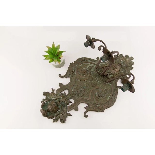 Large 19th Century Neoclassical Style Bronze Wall Light For Sale - Image 16 of 18