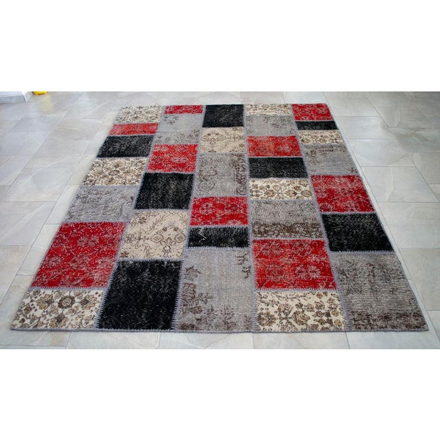 Earthy Colors Turkish Rug Hand Knotted Handstitched Art Living Room Decor - 6'1"x7'9" For Sale - Image 15 of 16