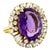 18k Yellow Gold, Amethyst and Diamond Cocktail Ring For Sale