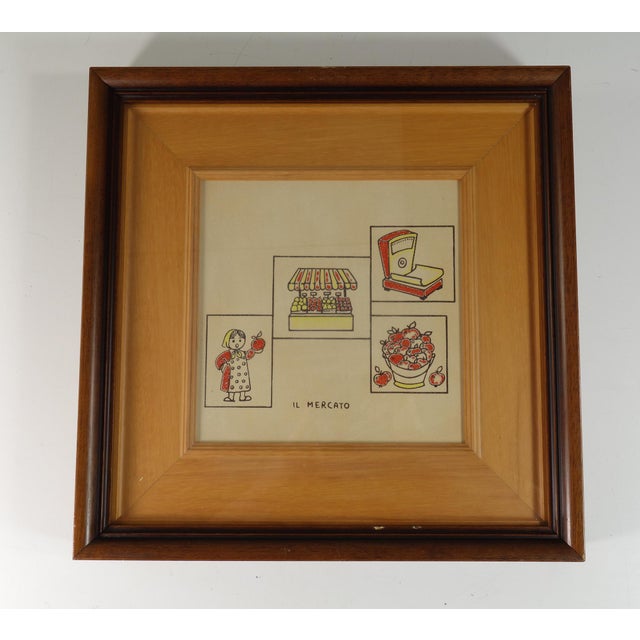 1970s Art Naif Painted Ceramic Tiles with Vegetables, Italy, 1970s, Set of 3 For Sale - Image 5 of 11