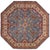 Ivory Bohemian Kazak Blue/Ivory Wool Octagon Rug- 7'8'' X 7'9'' For Sale - Image 8 of 10