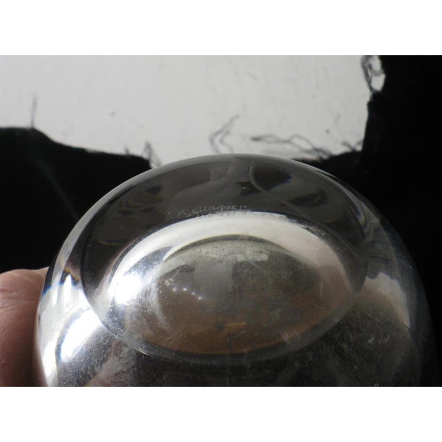 Mid 19th Century Vase Swedish Crystal Cupid Boy, 6" Engraved Naked Cherub, Kjellander Glass For Sale - Image 11 of 12