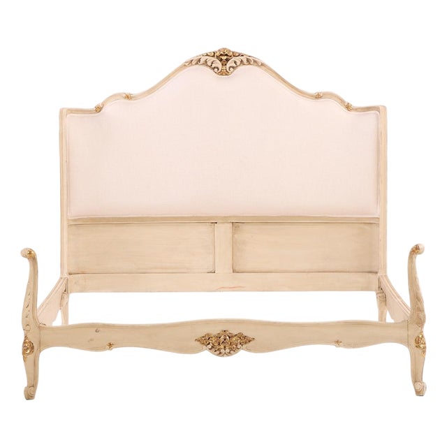 A French Louis XV Style Painted Full Size Bed, C. 1930. For Sale