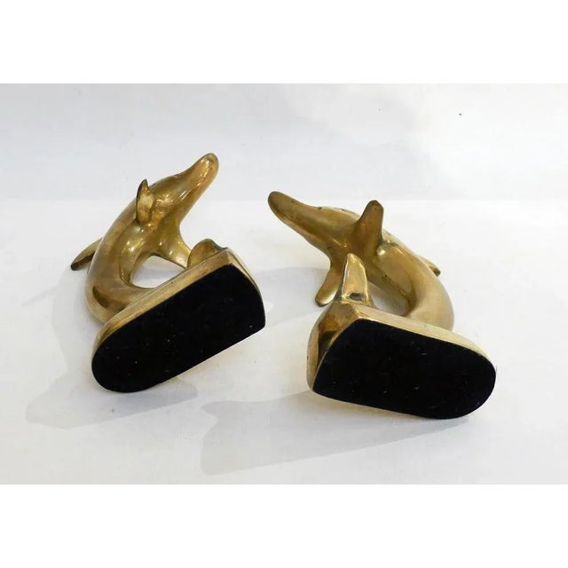 Golden Brass Dolphins, 1980s, Set of 2 For Sale - Image 6 of 9