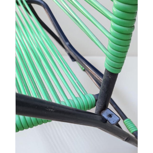 Italian Spaghetti Corded Reclining Deckchair with Ottoman, 1960s For Sale - Image 4 of 8