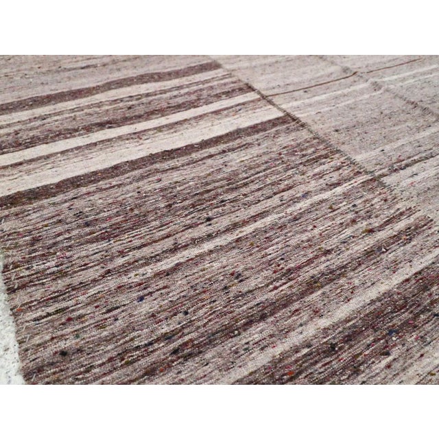 Mid 20th Century Galerie Shabab Collection Mid-20th Century Handmade Turkish Flat-Weave Kilim Accent Rug in Purple Pewter For Sale - Image 5 of 10