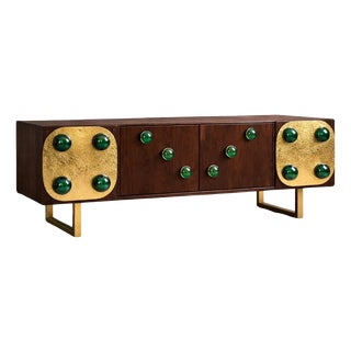 Edition 01 Sideboard in Dark Walnut and Brass from Justfurnituress SRL For Sale