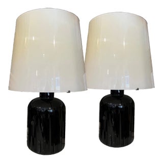 Exclusive Pair of 1970's Italian Murano Glass Lamps, Made for a Swiss Ski Resort For Sale