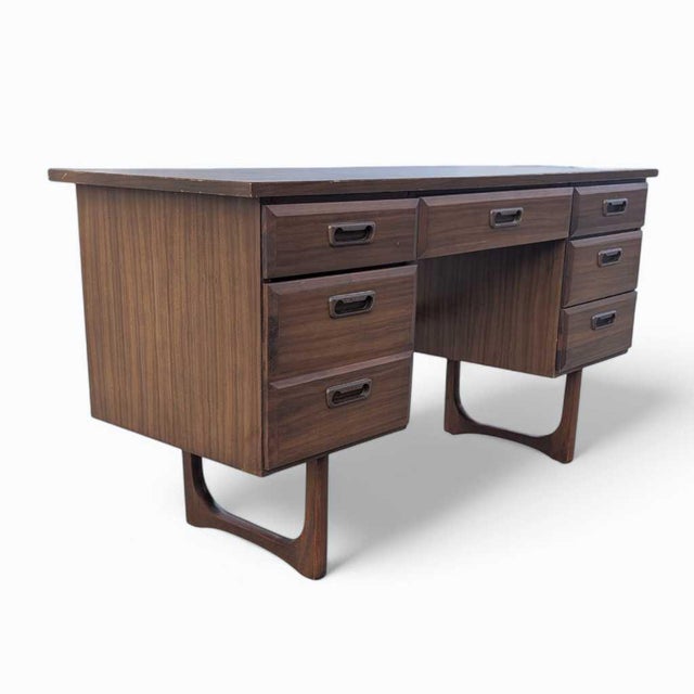 Mid-Century Desk – Laminate Top Desk, Vintage Wooden Desk, Retro Office Desk, Stylish Work Desk For Sale - Image 14 of 18