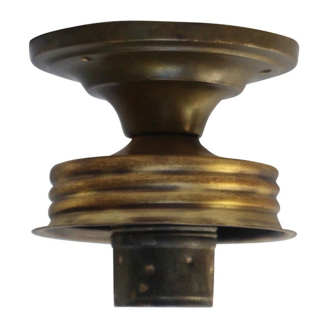 Metal British Clear Frosted Glass Ceiling Lamp For Sale - Image 7 of 9