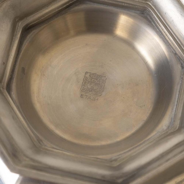 1930s French Art Deco Pewter Octagon Dish For Sale - Image 10 of 10