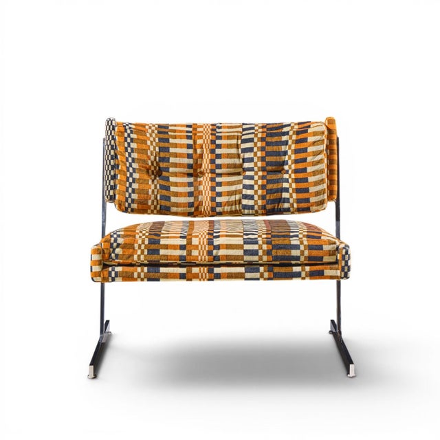 Mid 20th Century Harvey Probber Mid Century Cantilevered Chrome Slipper Lounge Chairs - Pair For Sale - Image 5 of 12