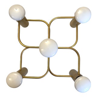 Leola Brass Ceiling Lamp by Gaetano Sciolari for Leola, 1970s For Sale