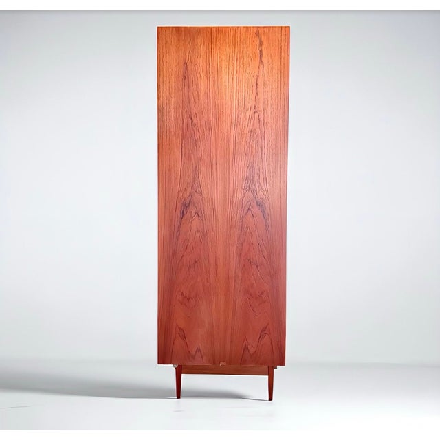 Small Mid-Century Scandinavian Modern Wardrobe in Teak Veneer, 1960s For Sale - Image 4 of 17