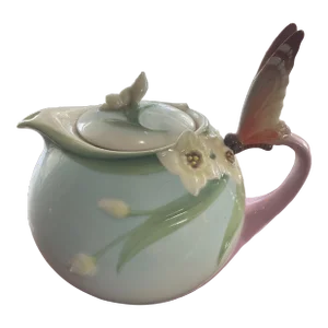 Franz Teapot With Butterfly Handle Circa 2000