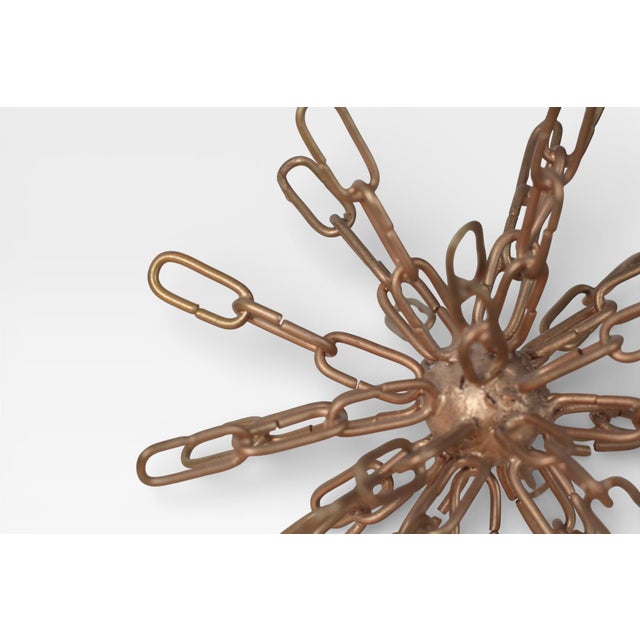 Mid 20th Century Atomic Starburst Gold Metal Chain Sculpture For Sale - Image 9 of 11