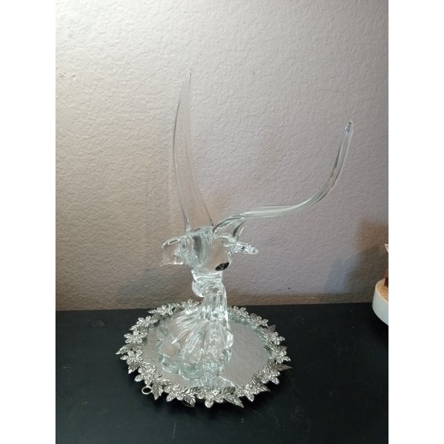 1980s Gorgeous Bohemia Czech Clear Crystal Bird in Flight Sculpture For Sale In Dallas - Image 6 of 6
