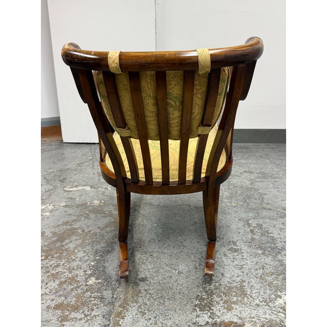 Mid 20th Century Empire Style Wood Rocking Armchair, Vintage For Sale - Image 5 of 12