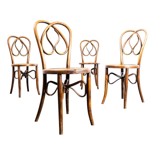Pretzel-Shaped Dining Chairs from Thonet, 19th Century, Set of 4 For Sale