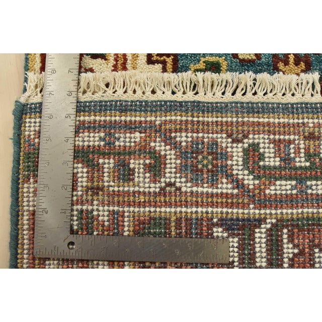 Heriz Runner 2’6” X 7’9” Blue Wool Tribal Hand-Knotted Oriental Rug For Sale - Image 12 of 12