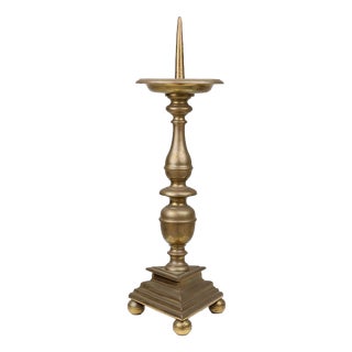 Large French Church Candlestick in Bronze, 1890s For Sale
