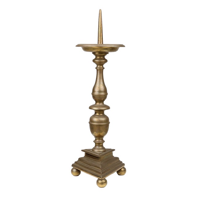 Large French Church Candlestick in Bronze, 1890s For Sale
