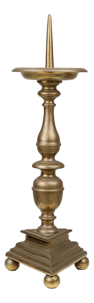 Large French Church Candlestick in Bronze, 1890s