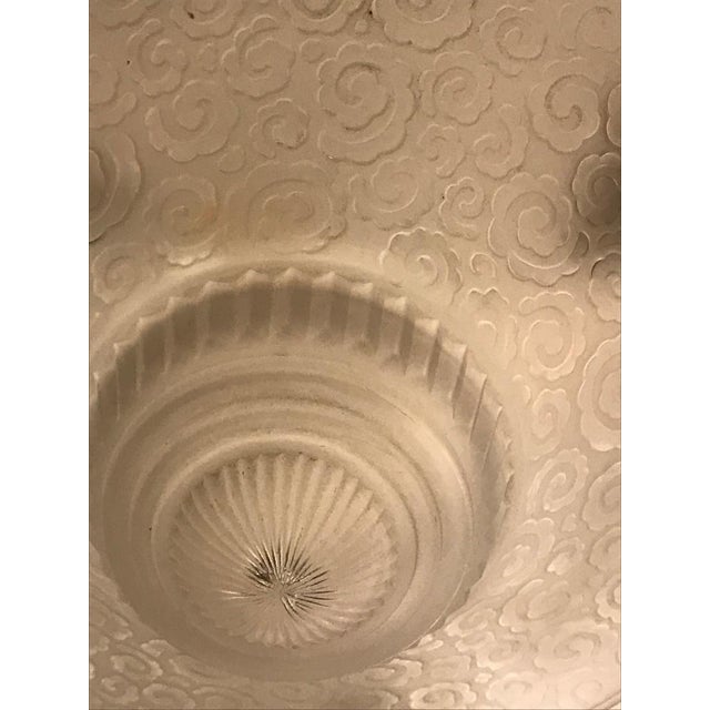 Silver French Art Deco Geometric Chandelier Signed by Muller Frères Luneville For Sale - Image 8 of 11