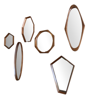 Vintage Wall Mirrors by Franco Campo & Carlo Graffi for Home Turin, 1960, Set of 6
