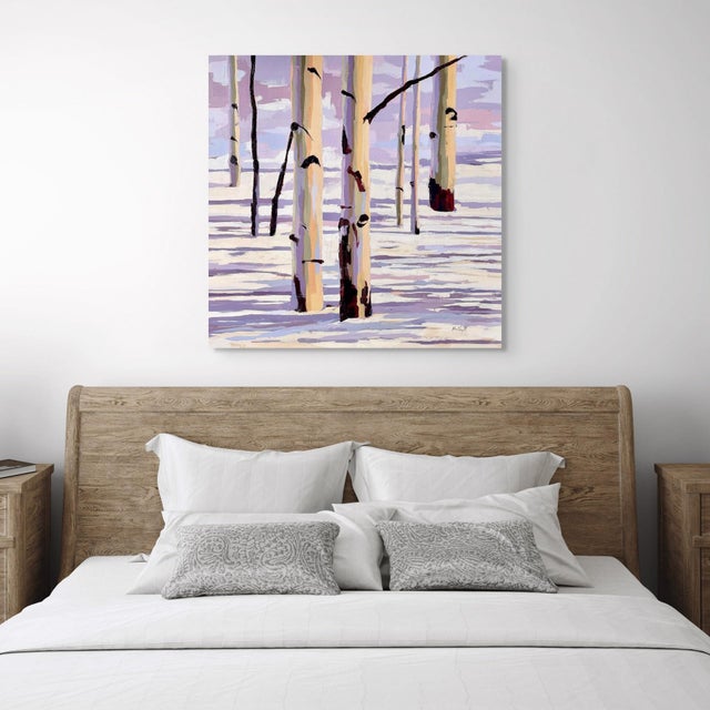 Early 21st Century Yin Yang by Hadley Rampton | Oil on Canvas Abstract depiction of trees in a snowy landscape. For Sale - Image 5 of 5
