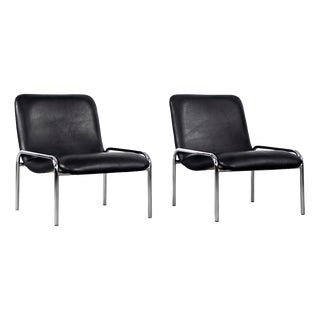 Vintage Minimalist Chrome Armchairs from Thonet, 1970s, Set of 2 For Sale