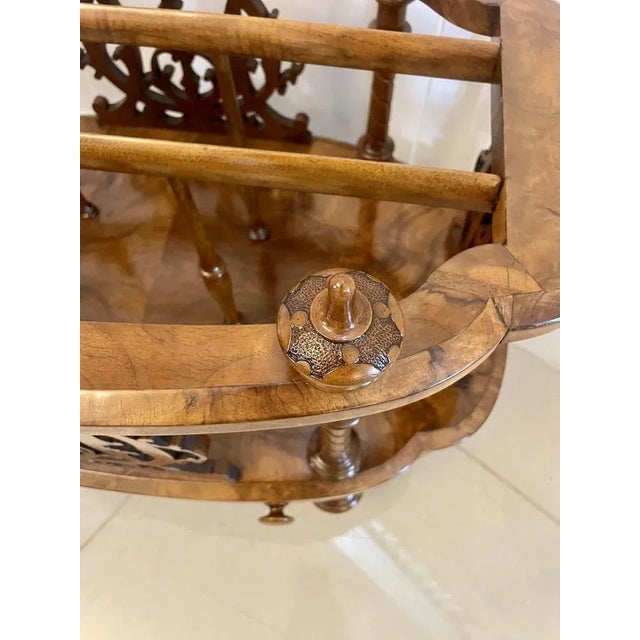 Antique Victorian Burr Walnut Freestanding Canterbury, 1860 For Sale - Image 9 of 13