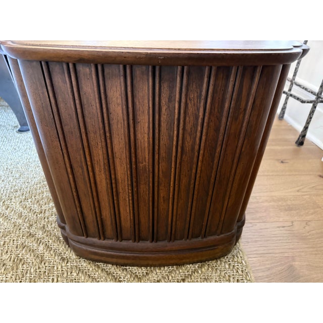 Wood Vintage Davis Cabinet Company (Henredon)Mid Century Modern Walnut Drum Clover Side Table For Sale - Image 7 of 11