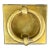 Vintage Solid Brass Ring Door Knocker With Square Backplate, Classic Architectural Hardware For Sale