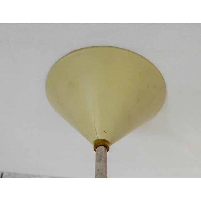 French Umbrella Pendant in Glass and Brass, 1950 For Sale - Image 10 of 11