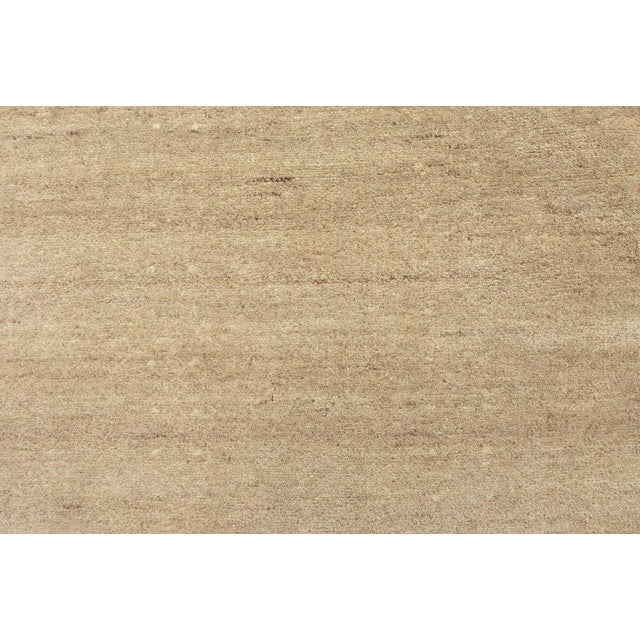 Gabbeh Rug 5’1” X 7’7” Beige Wool Contemporary Hand-Knotted Carpet For Sale - Image 9 of 12