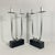 Vintage Modernist Steel Candelabra Holder Pair on an Ebonized Wood Bases For Sale - Image 4 of 13