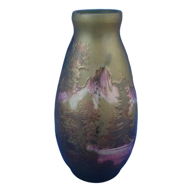 Vintage Acid-Treated Glass Vase by Tip Gallè, 1930s For Sale