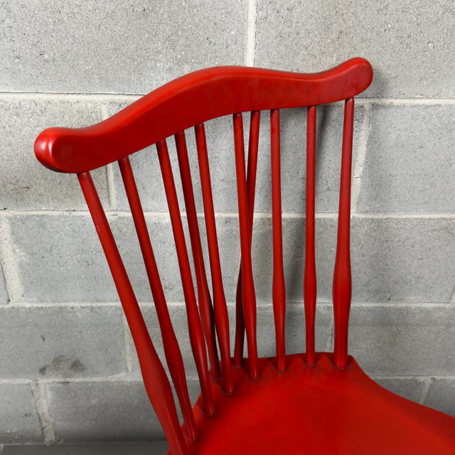 Red Modernist Red Lacquered Wooden Chair from Pizzetti Roma, 1970s For Sale - Image 8 of 16