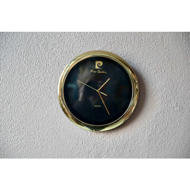 Vintage Wall Clock in Gold Brass by Pierre Cardin, 1980s For Sale - Image 6 of 6