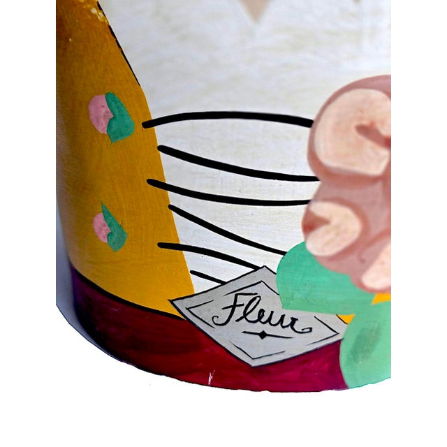 1980s Vintage Hand-Painted French Millinery Style Madame Fleur Head Mannequin For Sale - Image 5 of 12