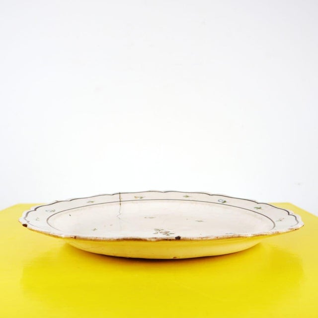 Hand-Painted Glazed Terracotta Plate, Italy For Sale - Image 6 of 12