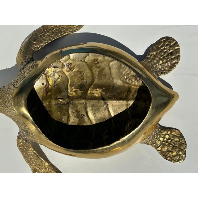 Large brass turtle hawksbill sculpture / storage box.