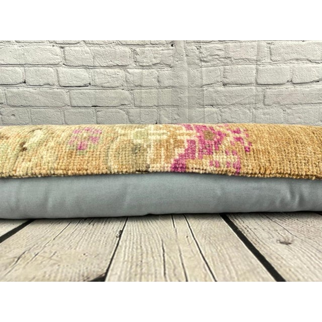 Brown 12 x 46 Lumbar Rug Pillow Lush Comfort Turkish Pillow Cushion Cover For Sale - Image 8 of 8